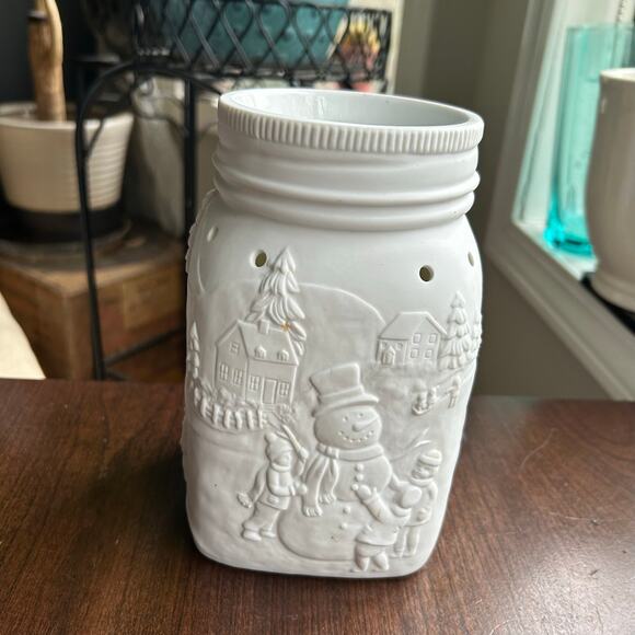 Scentsy Warmer Full Size Replacement top piece & box Let it Snow no base - Picture 2 of 10